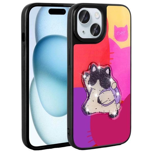 Apple iPhone 15 Kılıf Parlayan Kabartmalı İkonik Figürlü Zore Amas Silikon Kapak - Image 1