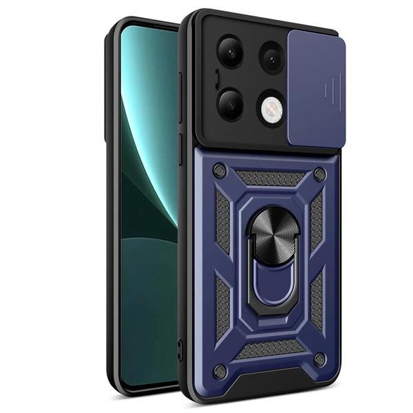 Xiaomi Redmi Note 13 4G Kılıf Magnetik Standlı Kamera Korumalı Zore Sürgülü Vega Kapak - Image 1