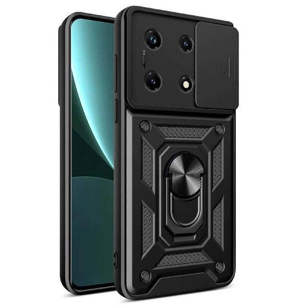 İnfinix Note 30 Pro Kılıf Magnetik Standlı Kamera Korumalı Zore Sürgülü Vega Kapak - Image 1