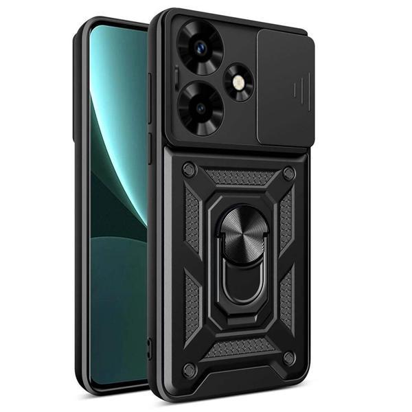 İnfinix Hot 30 Kılıf Magnetik Standlı Kamera Korumalı Zore Sürgülü Vega Kapak - Image 1
