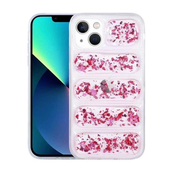 Apple iPhone 13 Kılıf Kamera Korumalı Simli Airbag'li Zore Dalga Kapak - Image 1