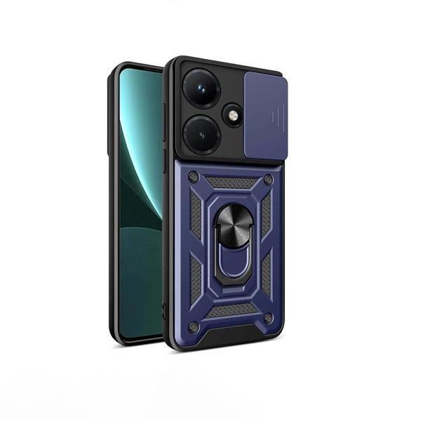 İnfinix Hot 30i Kılıf Magnetik Standlı Kamera Korumalı Zore Sürgülü Vega Kapak - Image 1