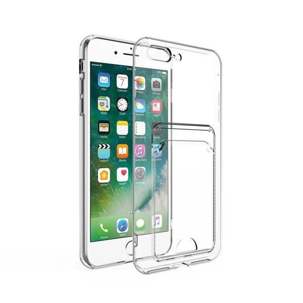 Apple iPhone 7 Plus Kılıf Kartlıklı Şeffaf Zore Setra Clear Silikon Kapak - Image 1