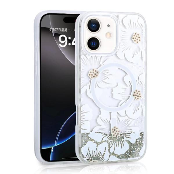 Apple iPhone 11 Kılıf Sıvılı Simli Baskılı Şeffaf Arka Yüzey Zore Mossa Silikon Kapak - Image 1