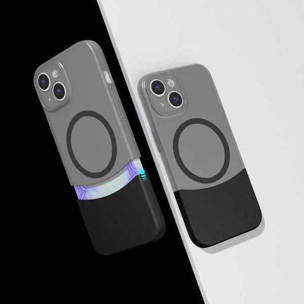 Apple iPhone 15 Kılıf M-Safe Şarj Özellikli Mıknatıslı Zore Duble Kapak - Image 1
