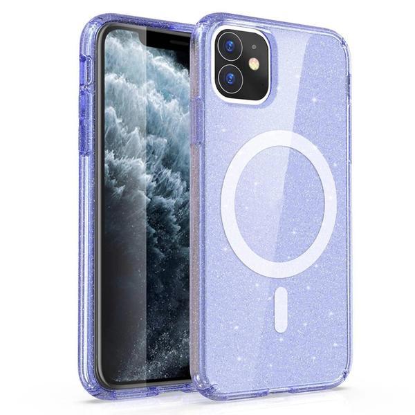 Apple iPhone 11 Kılıf M-safe Şarj Özellikli Parlayan Simli Saydam Renkli Zore Allstar Kapak - Image 1