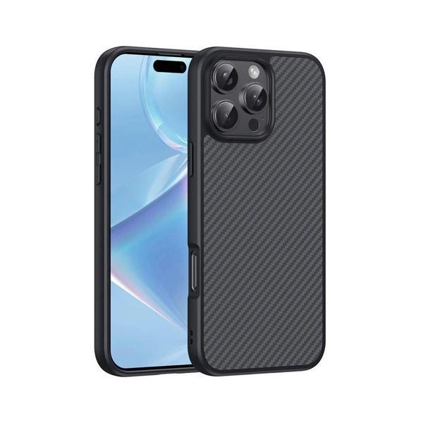 Apple iPhone 16 Pro Max Kılıf M-safe Şarj Özellikli Karbon Fiber Tasarımlı Zore Elnino Kapak - Image 1