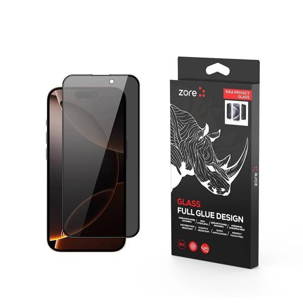 Apple iPhone 16 Pro Max Zore Rika Premium Privacy Temperli Cam Ekran Koruyucu - Image 1