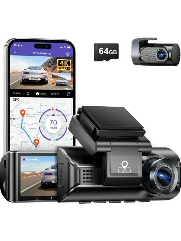 Azdome M550 Pro 4K+1080P Araç Kamerası Ön ve Arka 3.18'' IPS Ekranlı 5 Ghz Wi-Fi Gps 150 ° Fov Wdr Gece Görüşü (Azdome Türkiye Garantili) - Image 1