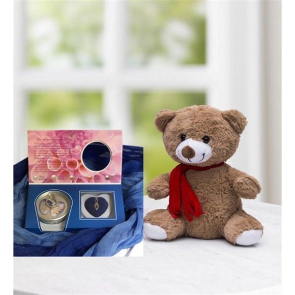 Peluş ayıcık ve istiridye içinde gerçek inci kolye - Image 1