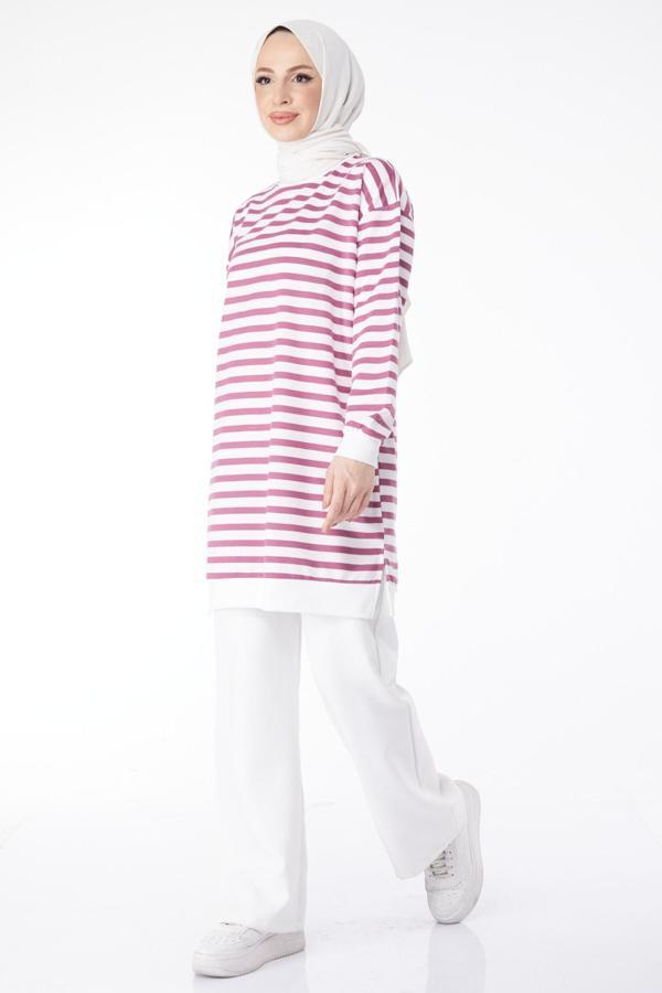 Çizgili Tunik Lila - 23925 - Image 1