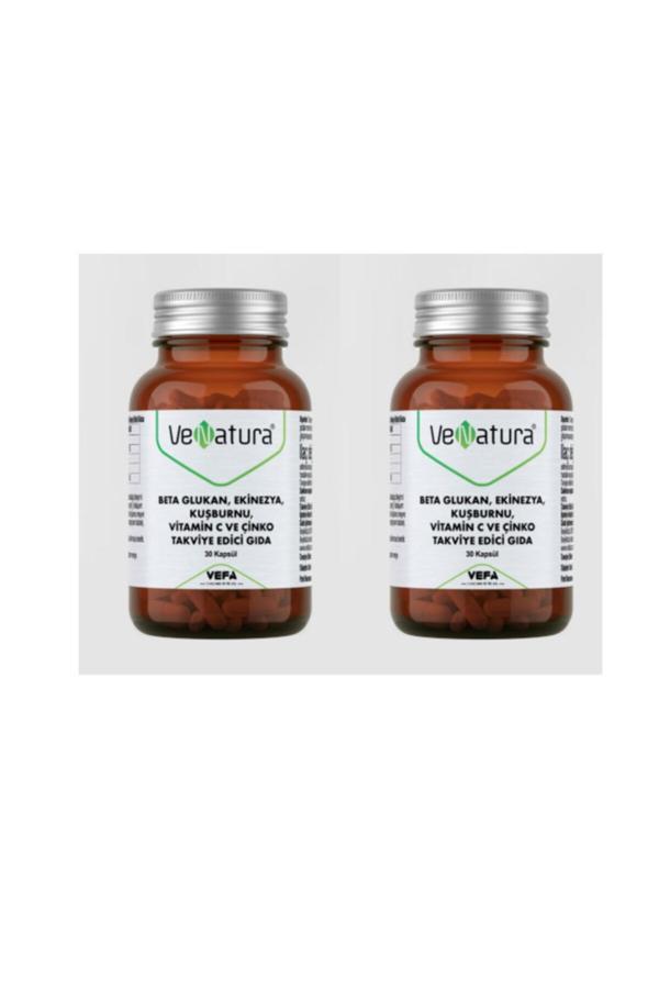 VeNatura Beta Glukan, Ekinezya, Kuşburnu, Vitamin C, Çinko 30 Kapsül 2 Adet - Image 1