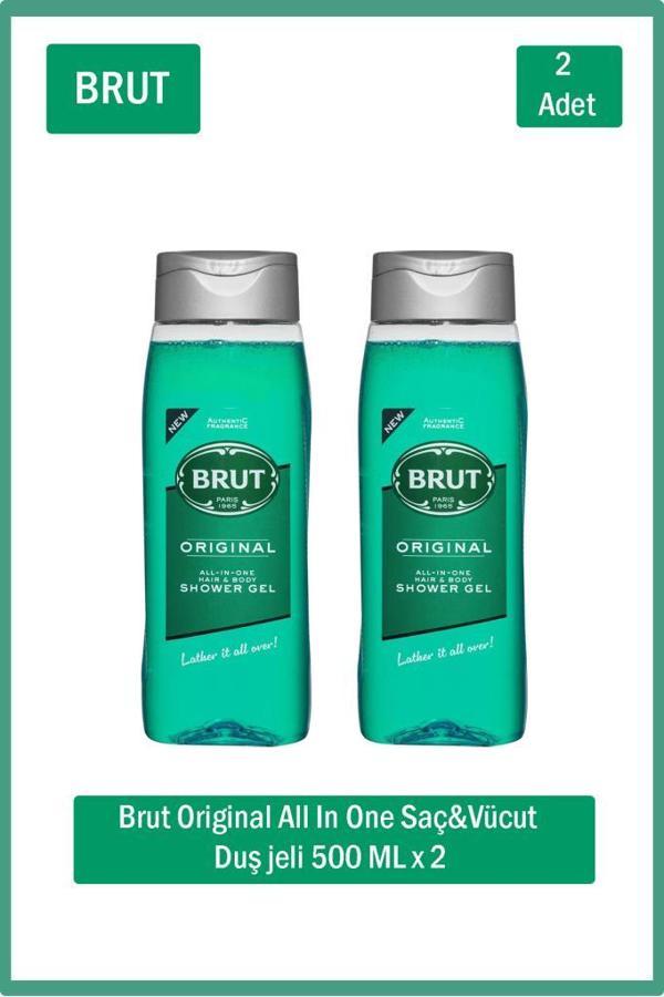 Brut Original Hair&Body Shower Gel 500 ml x 2 adet Duş Jeli  - Image 1