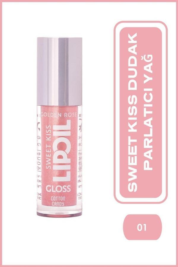 Golden Rose Sweet Kiss Lip Oil Gloss 01 Cotton Candy Dudak Parlatıcısı - Image 1