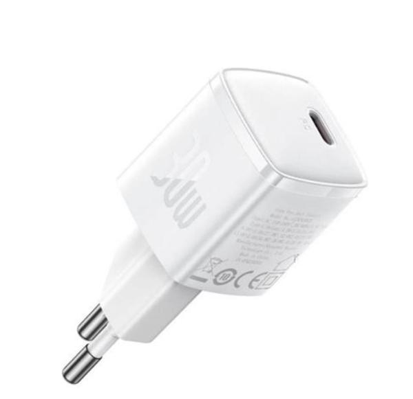 Baseus CCXF000302 30W USB-C Beyaz Şarj Adaptörü - Image 1
