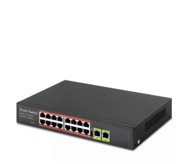 HADRON HD16 POE SWITCH 2UPLINK 16+2 10-100-1000 MBPS 16PORT - Image 1