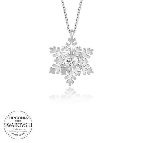 Swarovski Taşlı Gümüş Kartanesi Bayan Kolye SL4071 - Image 1