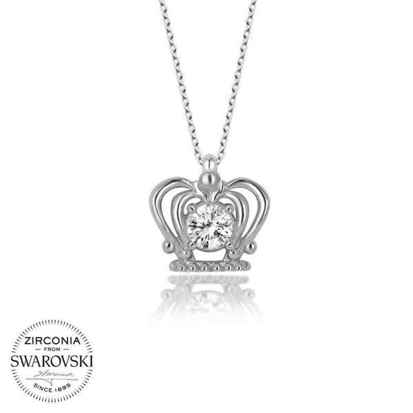 Swarovski Taşlı Gümüş Melek Bayan Kolye SL4067 - Image 1