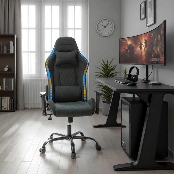 Adore Gaming Prime-X Pofesyonel Oyuncu Koltuğu - Koyu Gri Kumaş 69x119.5-130x76 cm - Image 1