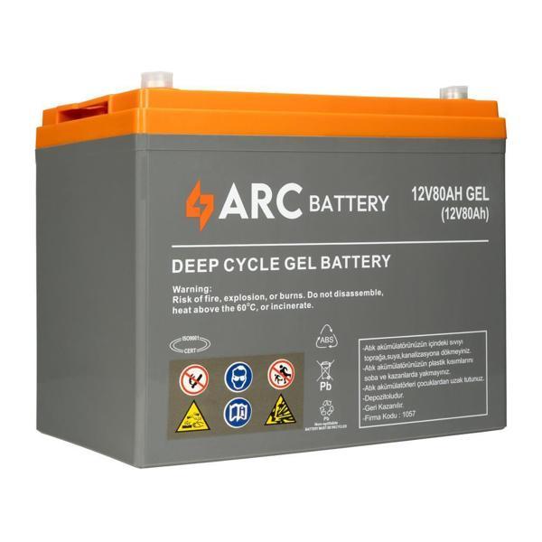 Arc 12 Volt 80 Amper Jel Akü Üretim Tarihi 2025  - Eski Akü İadesiz - Image 1