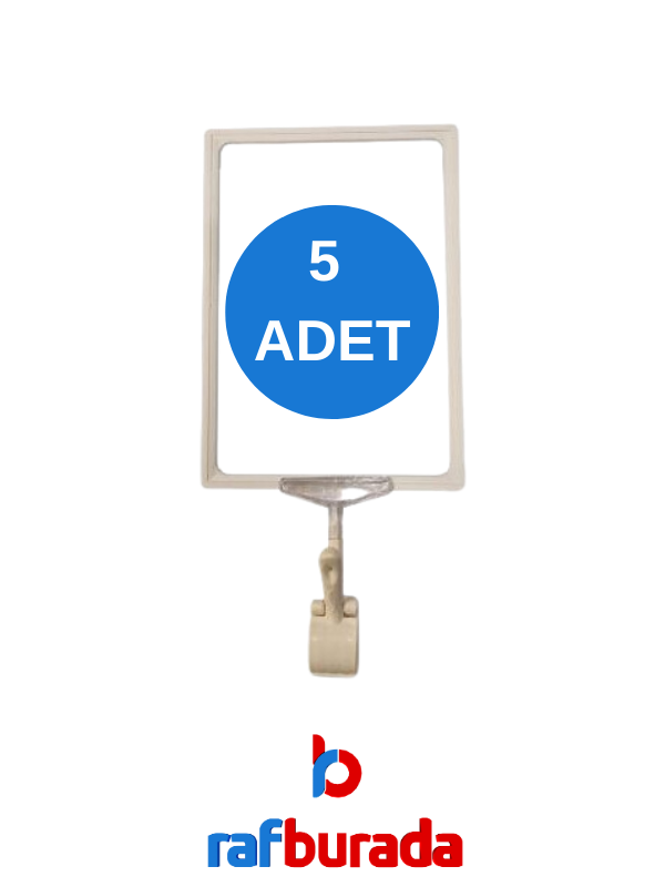 5 Adet Kırmızı A5 Mandallı Fiyat Etiketi - Sepet, Stand, Teşhir, Askılık, Çerçeveli Fiyat Etiketi - Image 1