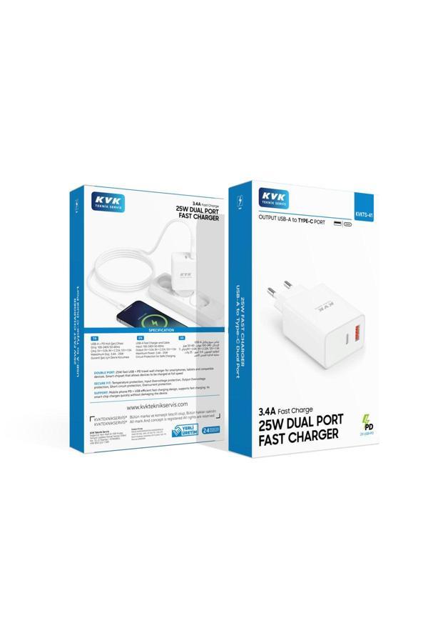 Kvk 3.4A Fast Charge 25W Dual Port Fast Charger - Image 1