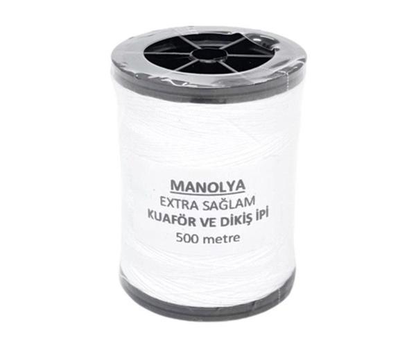 Manolya Ekstra Sağlam Dikiş ve Kuaför Ipi 500M Beyaz 1DNMK03 - Image 1