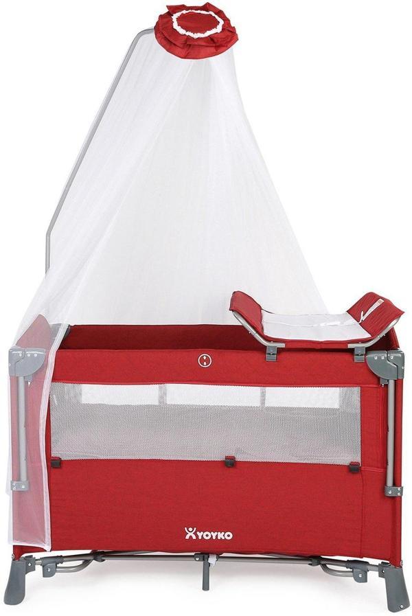 Yoyko Exclusive Comfort 8-in-1 Anne Yanı Park Yatak & Oyun Parkı 70x110 - Bordo - Image 1