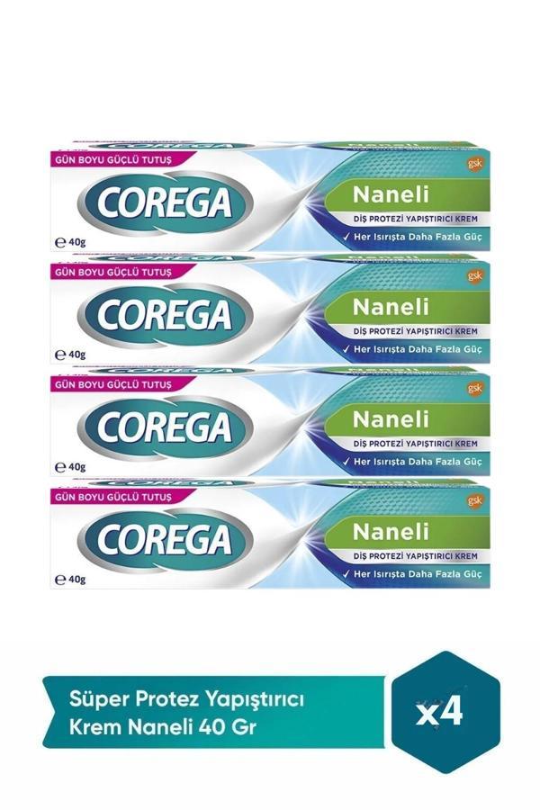 Corega Süper Protez Yapıştırıcı Krem Naneli 40gr x 4 Adet - Image 1