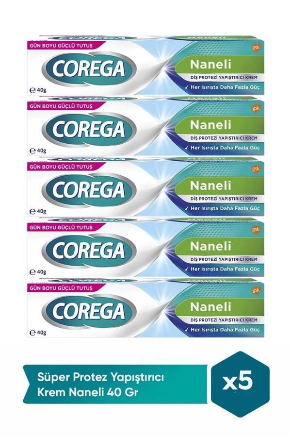 Corega Süper Protez Yapıştırıcı Krem Naneli 40gr x 5 Adet - Image 1
