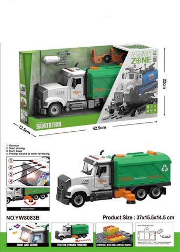 Farbu Sesli Işıklı Pilli Sök Tak Yol Temizlik Kamyonu TW9083B - Image 1