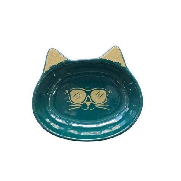 SERAMİK MAMA KABI KEDİ VE KÖPEK DERİN YEŞİL 200ML - Image 1