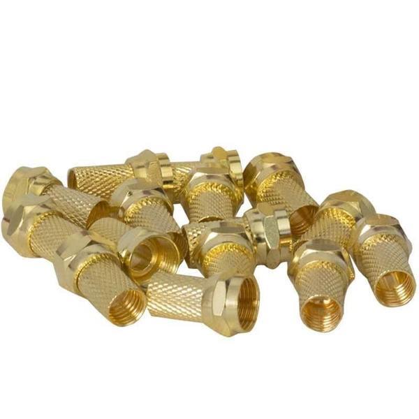 Ayt F Konnektör Altın RG6 U4 Geniş 100'lü Paket Çanak Anten Kablosu Konnektörü Soketi - Image 1