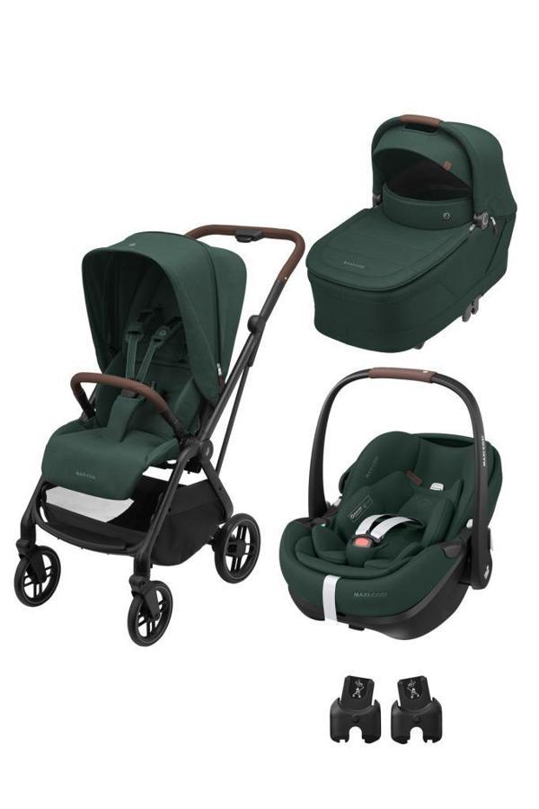 Maxi-Cosi Leona2 3 ü 1 Arada Seyahat Sistem Bebek Arabası Twillic Green - Image 1