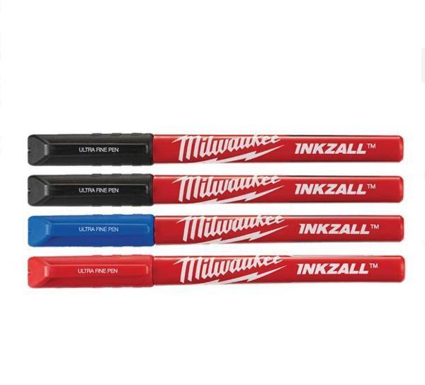 Milwauke Inkzall Ince Uçlu Siyah Mavi Kırmızı 4 Pr - Image 1