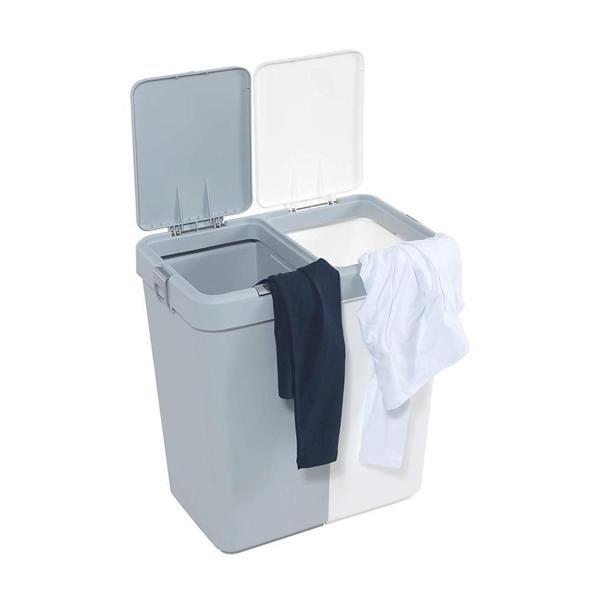 Motek Çok Amaçlı Çift Bölmeli Kirli Çamaşır Sepeti 80 Litre - Image 1