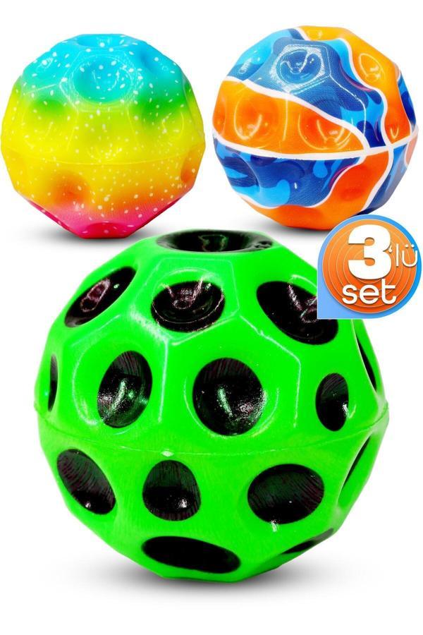3lü Yükseğe Zıplayan Top Moonball Galaksi Uzay Ay Topu Aşırı Zıplayan Moonball Bahçe Oyuncağı - Image 1