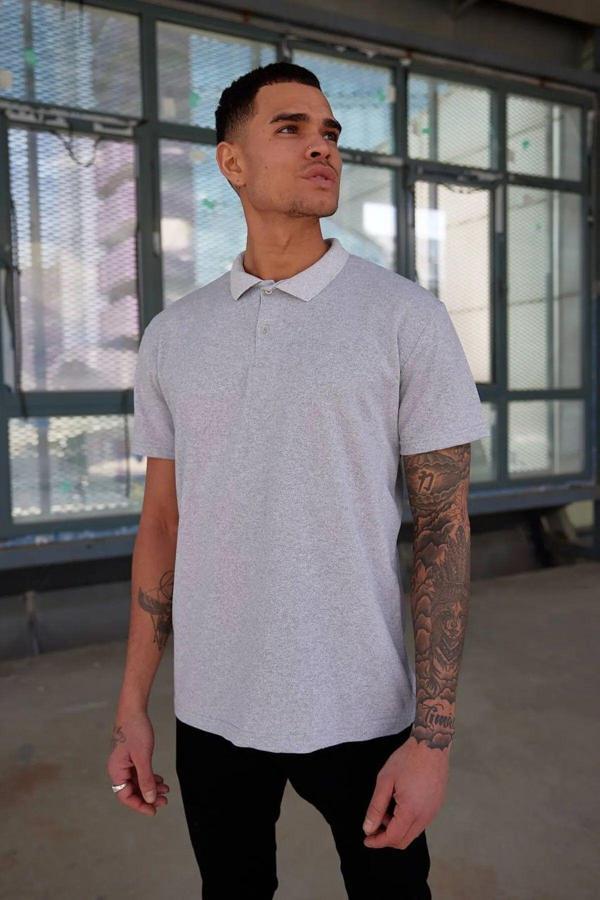 Tynemode Regular Fit Gri Erkek Polo Yaka T-Shirt - Erkek Tşört - Image 1