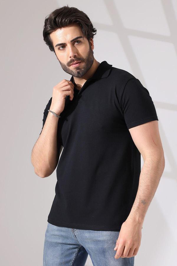 Burlu Erkek  Polo Yaka Kısa Kollu Yazlık T-Shirt - Image 1