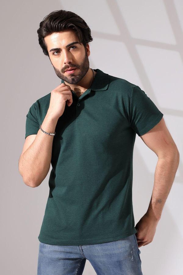 Burlu Erkek  Polo Yaka Kısa Kollu Yazlık T-Shirt - Image 1