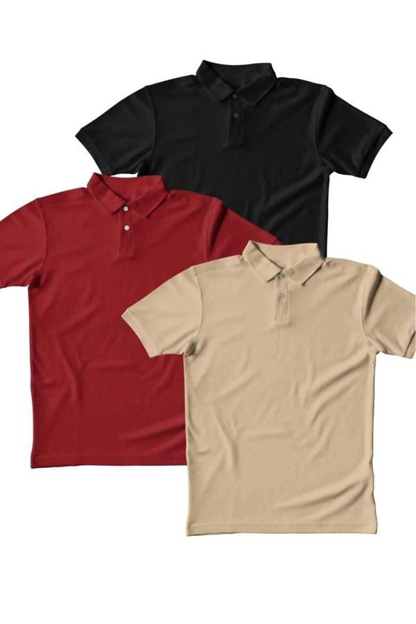 Fires Giyim Polo Yaka 3'Lü Tshirt - Image 1