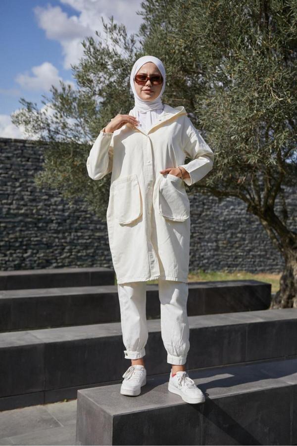 Enzim Jeans Kadın Oversize Kot Ceket - Image 1