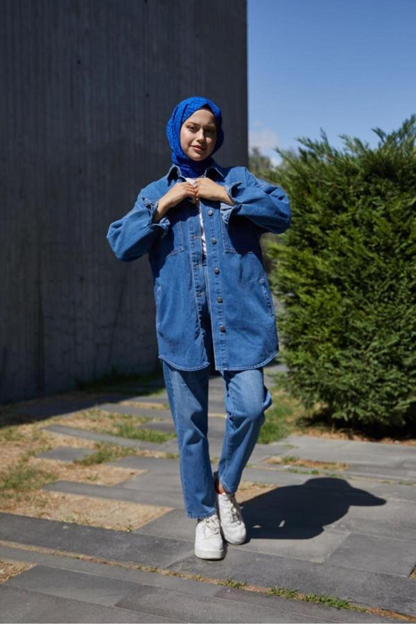 Enzim Jeans Kadın Kot Ceket - Image 1