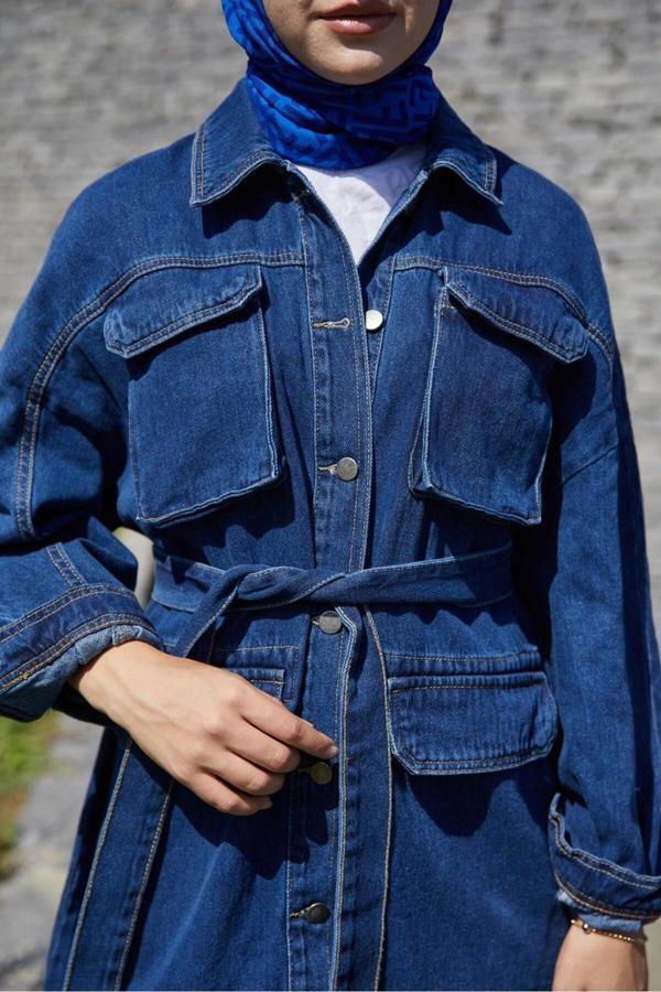Enzim Jeans Kadın Kot Ceket - Image 1
