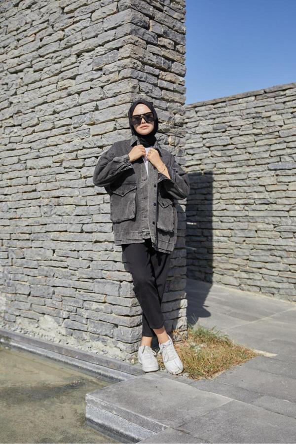 Enzim Jeans Kadın Kot Ceket - Image 1
