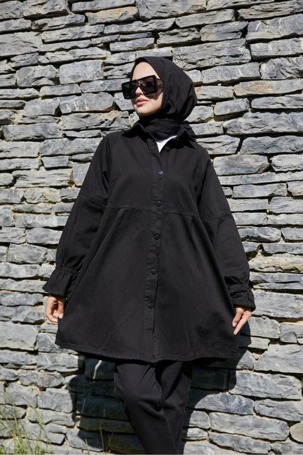 Enzim Jeans Kadın Oversize Kot Ceket - Image 1