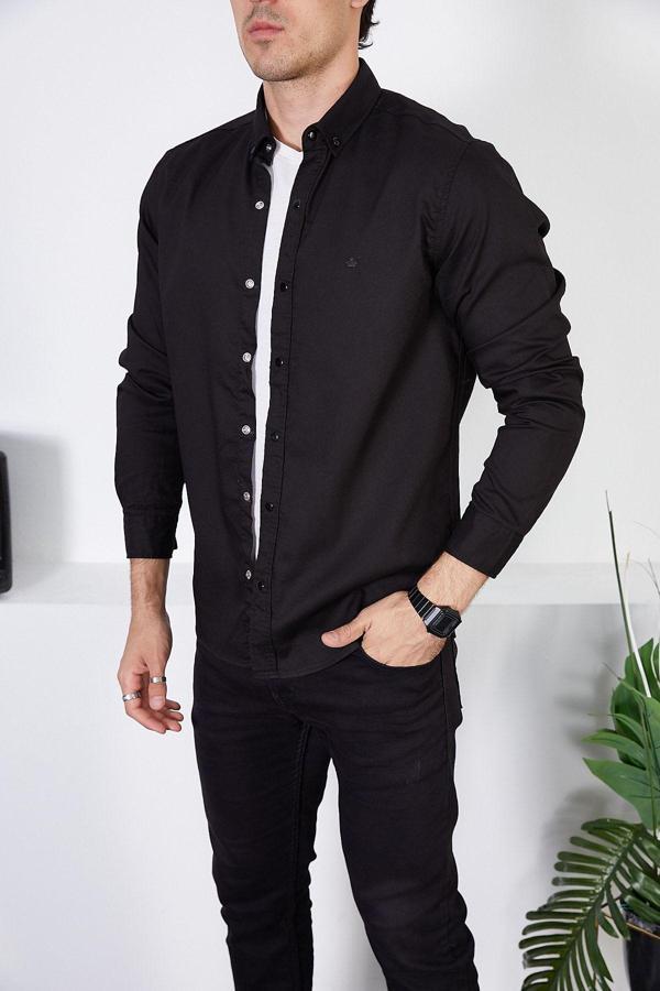 Enzim Jeans Erkek Slim Fit Kot Gömlek - Image 1