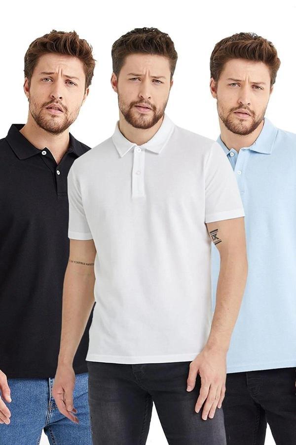 Tynemode Polo Yaka T-Shirt 3'Lü Set - Image 1