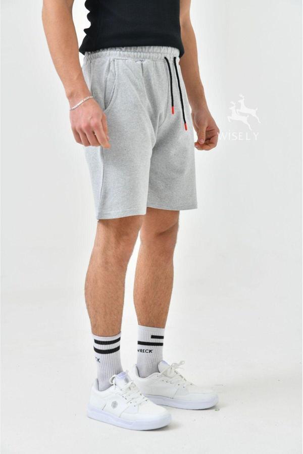 Tynemode Erkek Regular Fit Gri Pamuklu Yazlık Şort - Image 1