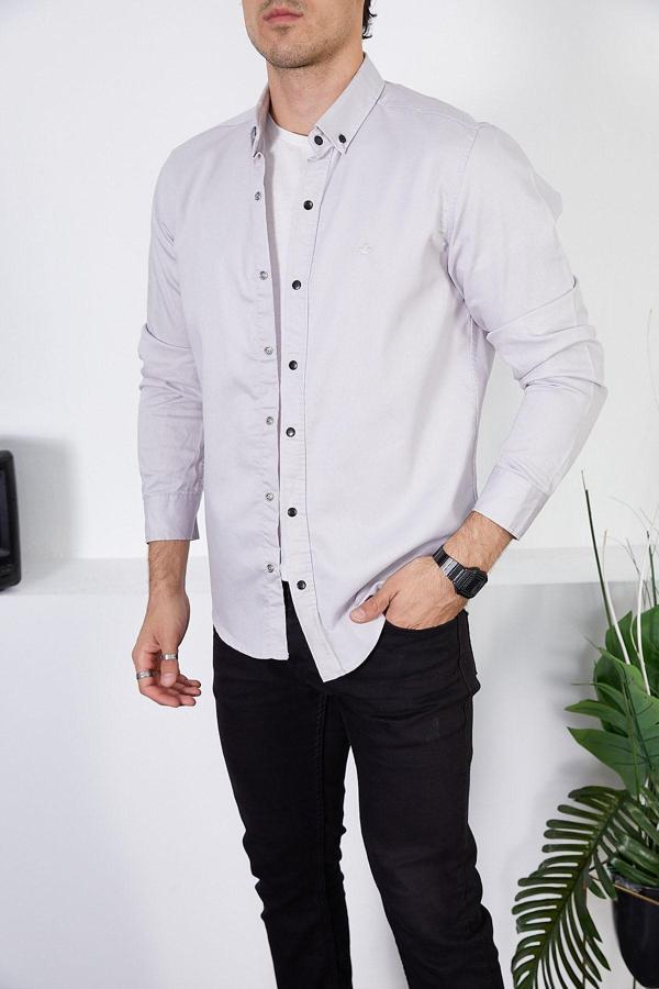 Enzim Jeans Erkek Slim Fit Kot Gömlek - Image 1